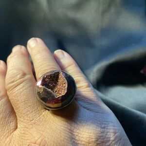 Sterling silver druzy ring